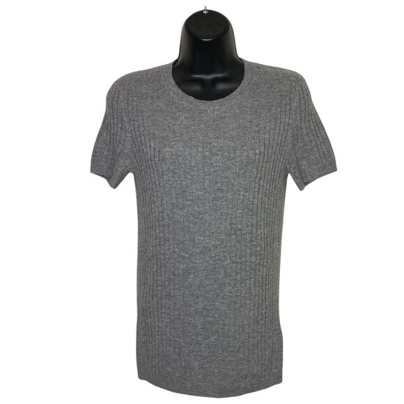 AG Sweater Womens Small Gray Merino Wool Cashmere Pullover Ribbed Top Knit NEW - Picture 1 of 9
